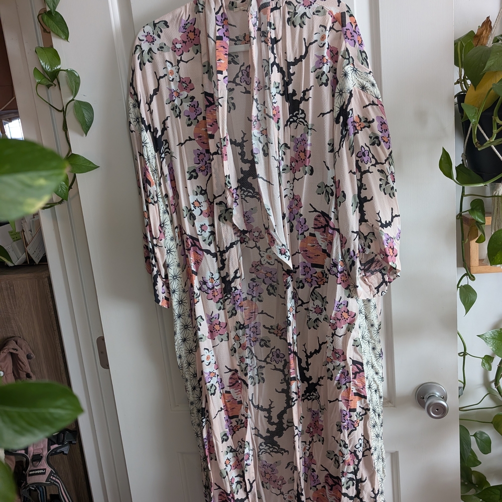 Free People Floral Print Kimono